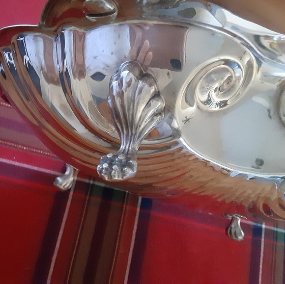 Vintage Clamshell Seashell Vintage Footed Tray Plate Dish - Picture 13 of 16